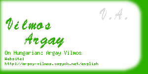 vilmos argay business card